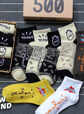 袜子男士短袜鬼脸腰果花秋冬纯棉女夏季ins潮流低帮短筒学生棉袜