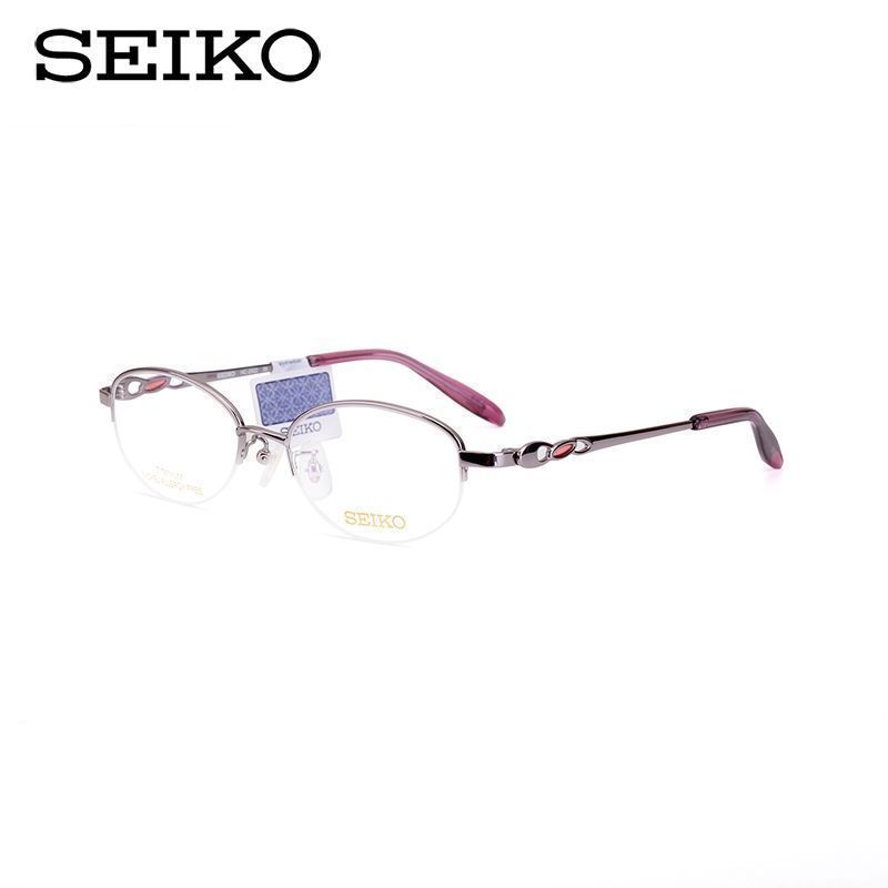 SEIKO精工眼镜经典系列女士半框时尚优雅钛材眼镜框架 HC2022