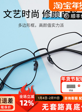 超轻纯钛眼镜框21815防蓝光可配近视眼镜架女复古文艺男款有度数W