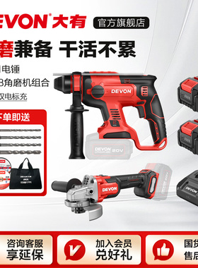 大有20V锂电充电电锤充电角磨机打磨机冲击钻电动工具大全组合