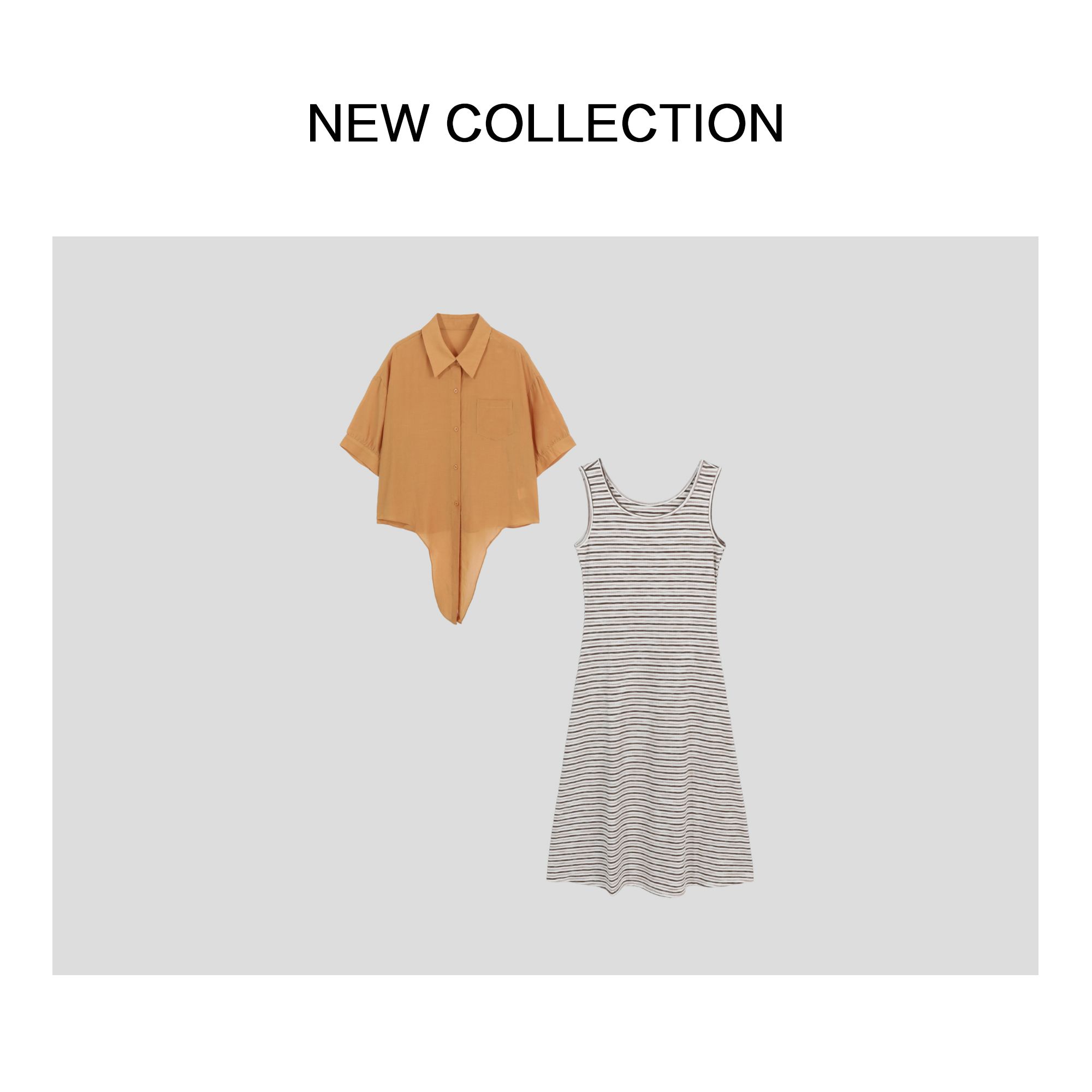 日常百搭外披衬衫+连衣裙套装 D1528233B-8233