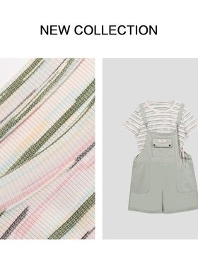 女士夏季休闲时尚背带裤套装 D1F38022A