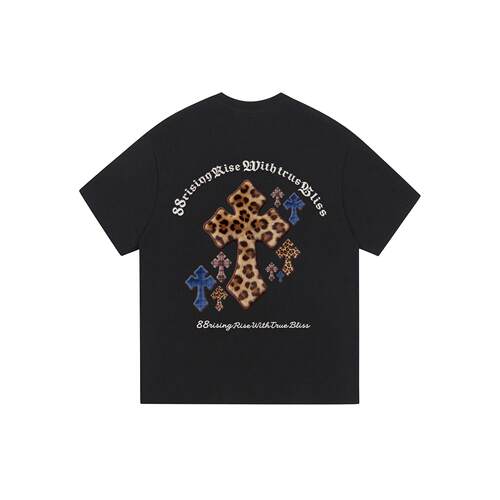 88rising 纯棉美式复古高街环状哥特字母数字Logo印花情侣短袖T恤