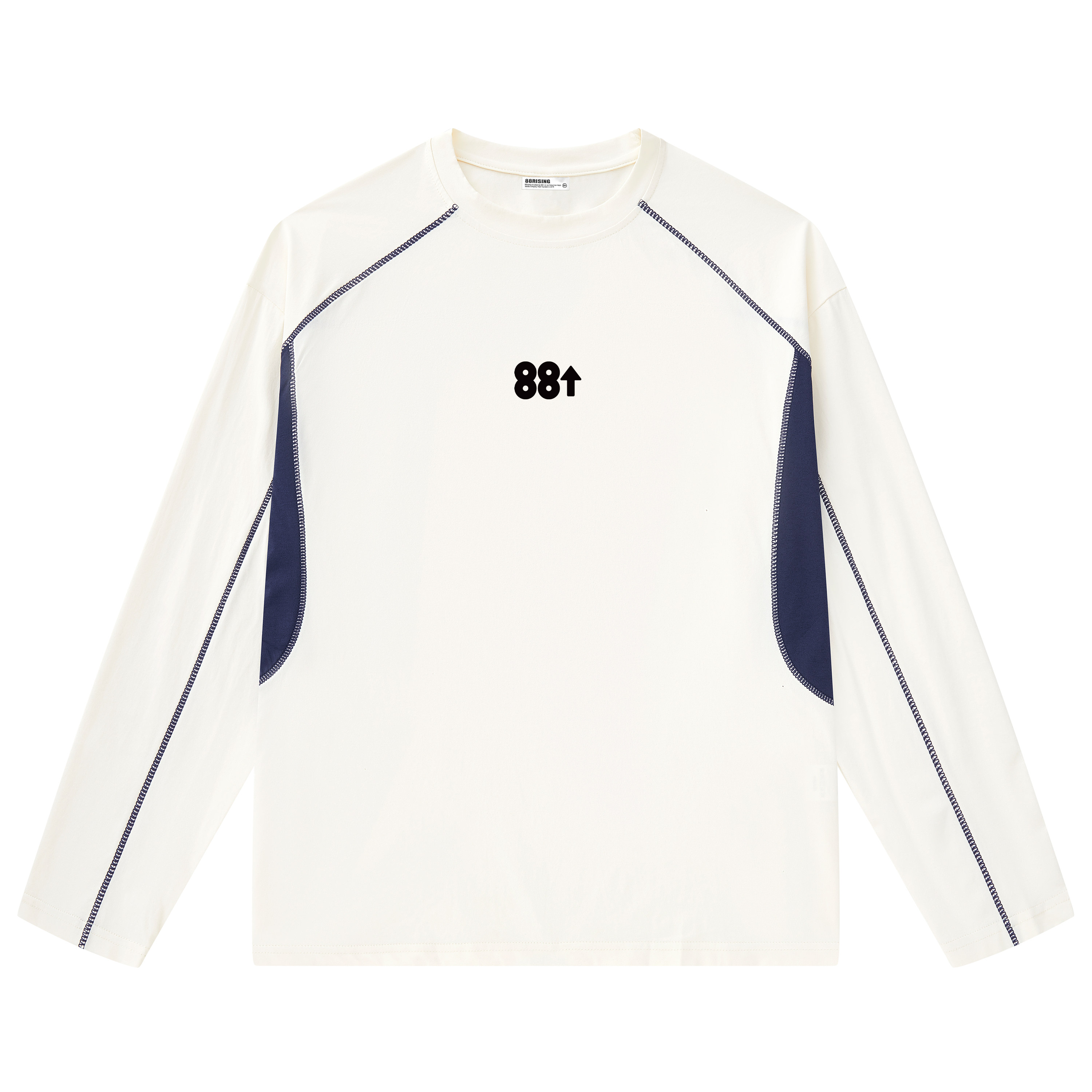 88rising 轻户外拼接撞色明线数字印花运动上衣登山徒步长袖T恤 - 实物图