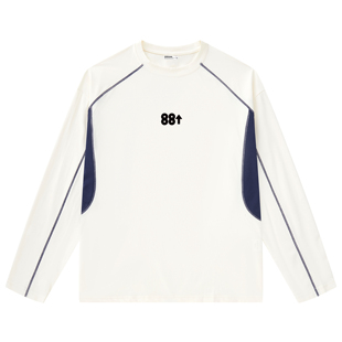 88rising 轻户外拼接撞色明线数字印花运动上衣登山徒步长袖T恤