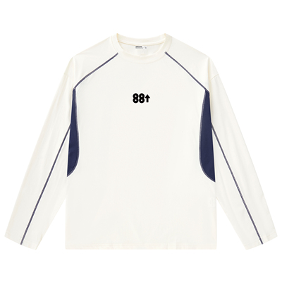 88rising 轻户外拼接撞色明线数字印花运动上衣登山徒步长袖T恤