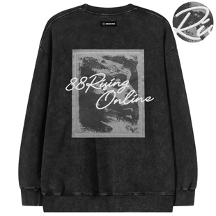 88rising 黑胶唱片系列 美式艺术文化刺绣复古宽松纯棉套头卫衣