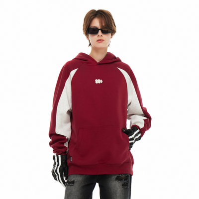 88rising 美式高街撞色分割金属字母Logo宽松休闲连帽卫衣 男女