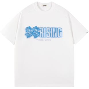 88rising短袖T恤男国潮限定镂空立体幻影晕染中国双龙刺绣打底衫