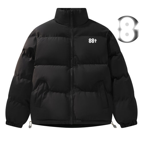 88rising 基础款3M反光logo简约面包服外套加厚保暖立领绗缝棉服