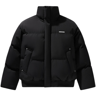 88rising 美式高街LOGO印花半高领户外加厚保暖绗缝面包棉服 外套