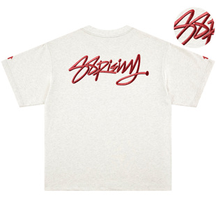 88rising短袖T恤学院风简约刺绣LOGO宽松休闲美式重磅运动上衣