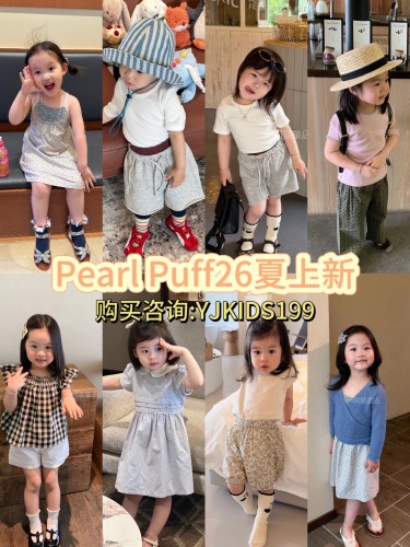 Pearl Puff2026夏上新女童宝宝百搭休闲短袖短裤套装连衣裙