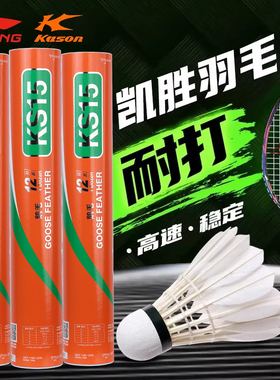 凯胜羽毛球李宁正品耐打王KS15防风稳定专业训练球12只装耐用室内