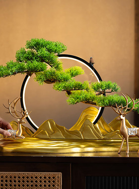 新中式迎客松摆件开业乔迁送礼