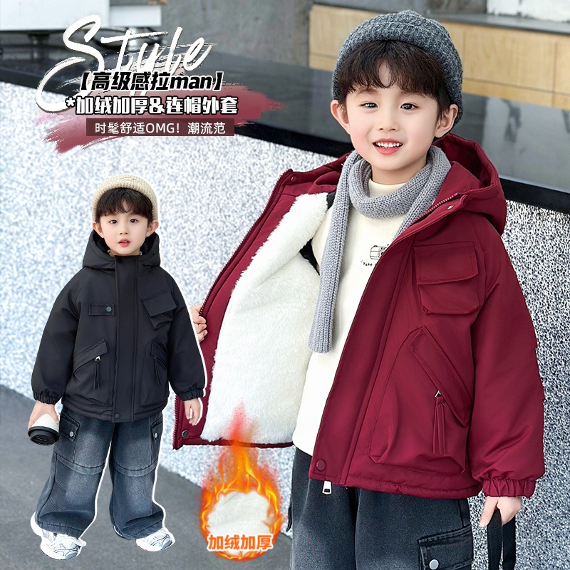 酷帅男孩冬季加厚保暖派克服棉衣