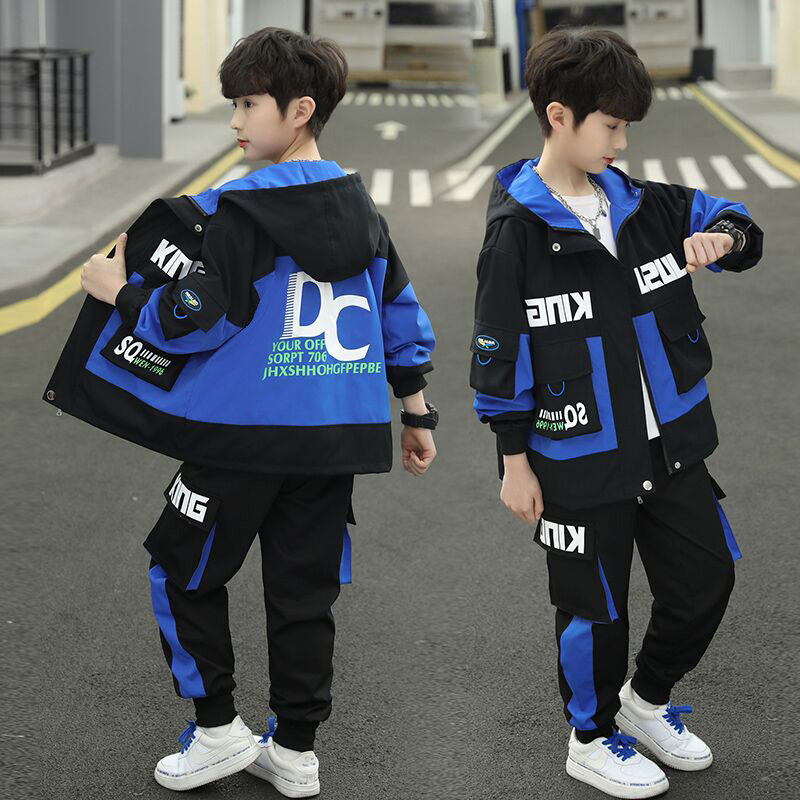 11岁中大童13男孩春秋款炸街套装12男大童秋季洋气8运动两件套潮9