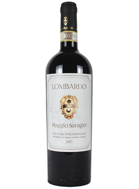 意大利伦巴多酒庄贵族酒干红葡萄酒 Lombardo Poggio Saragio2015