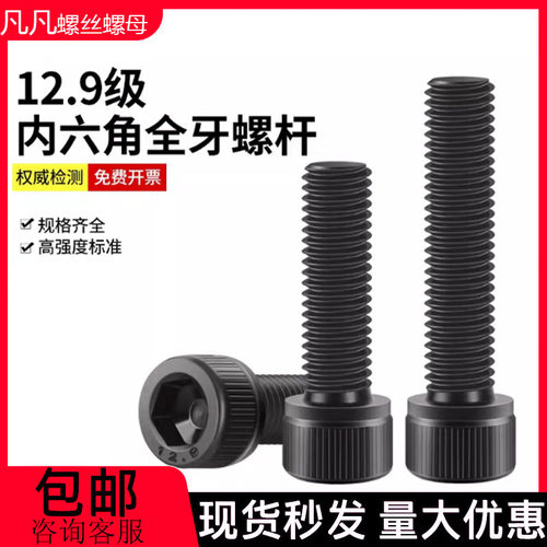 全牙内六角螺杆12.9级合金钢