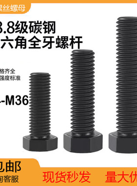 全牙外六角8.8级螺丝高强度六角头螺栓加长螺丝钉M4-M10M12M14M36