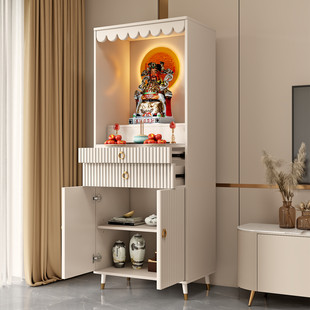 现代家用供香桌轻奢实木佛柜简约小佛龛客厅观音菩萨神台贡台带门