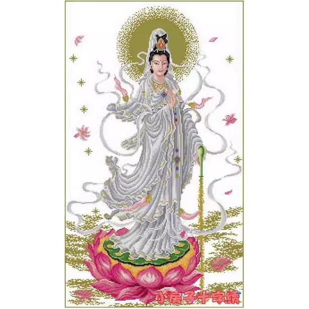 DMC纯棉十字绣佛堂人物画