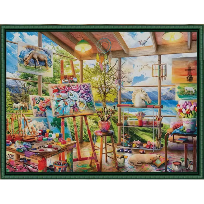 新款精准印花正品DMC 十字绣纯棉线客厅儿童房温馨油画多彩画室