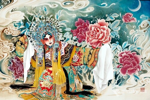 印花法国油画贵妃风十字绣