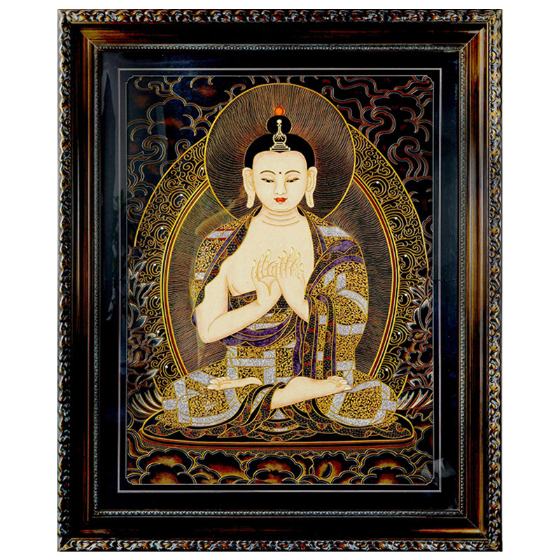 印花客厅佛堂玄关画人物十字绣