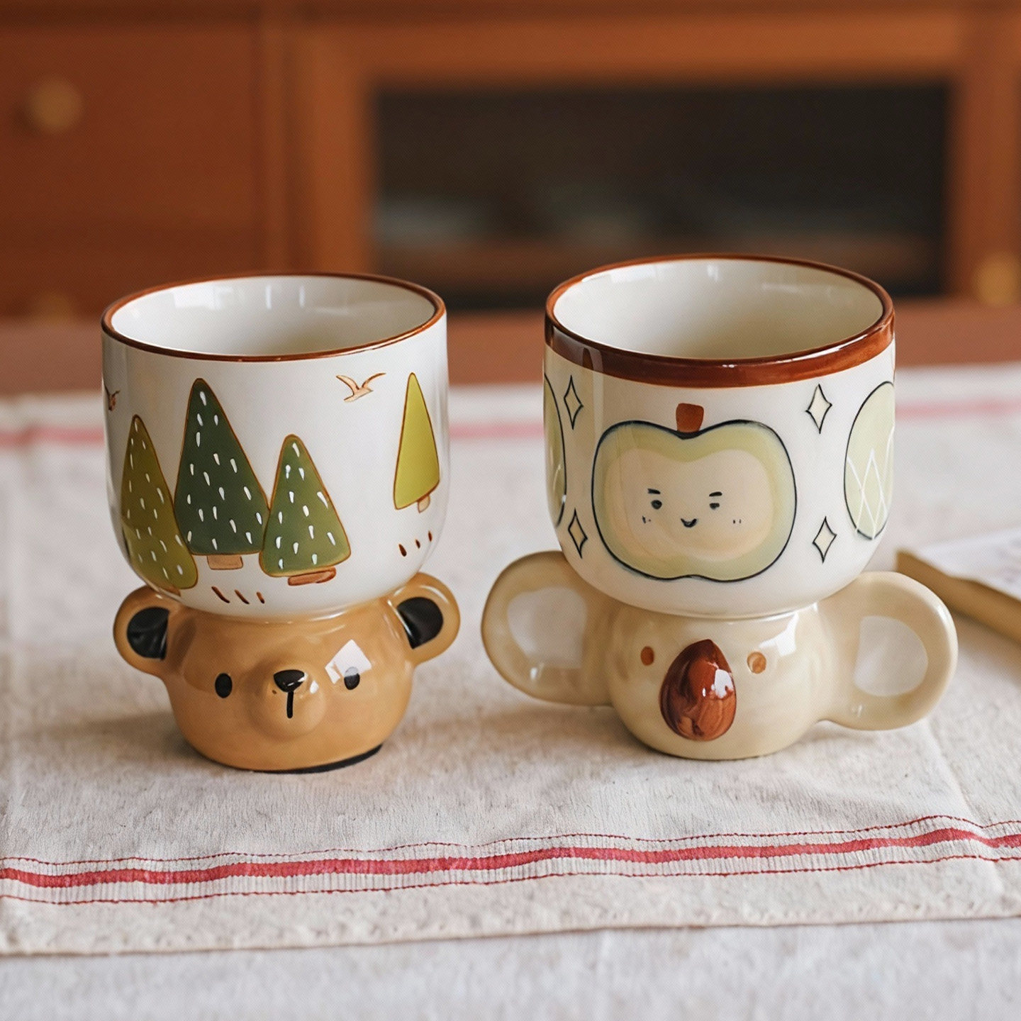 可爱高脚杯子手握咖啡拿铁拉花创意带耳朵有趣情侣闺蜜水杯礼物,餐饮具,马克杯,淘宝优惠券,粉丝福利购,淘宝优惠卷