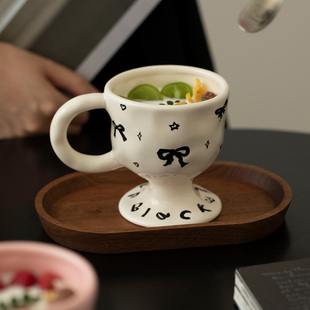 高脚杯子情侣款一对送女生闺蜜实用礼物可爱个性特别的咖啡牛奶杯