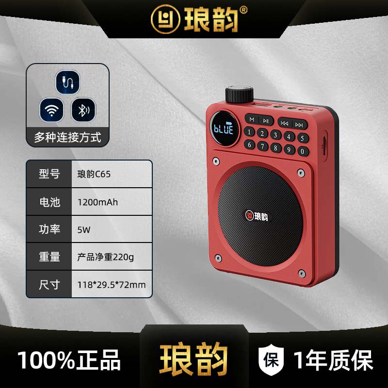 琅韵C65蓝牙音箱便携迷你音响扩音器老人收音机可插TF卡U盘耳机
