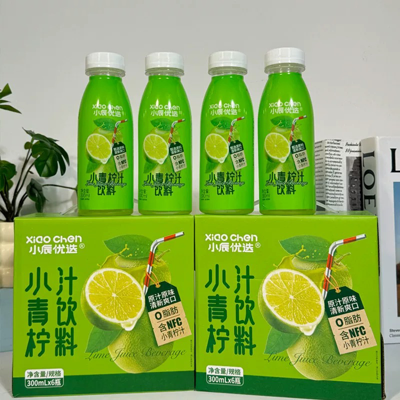 小辰优选青柠果汁饮料整箱装夏季饮品清爽解腻饮料饮品300gx6瓶箱