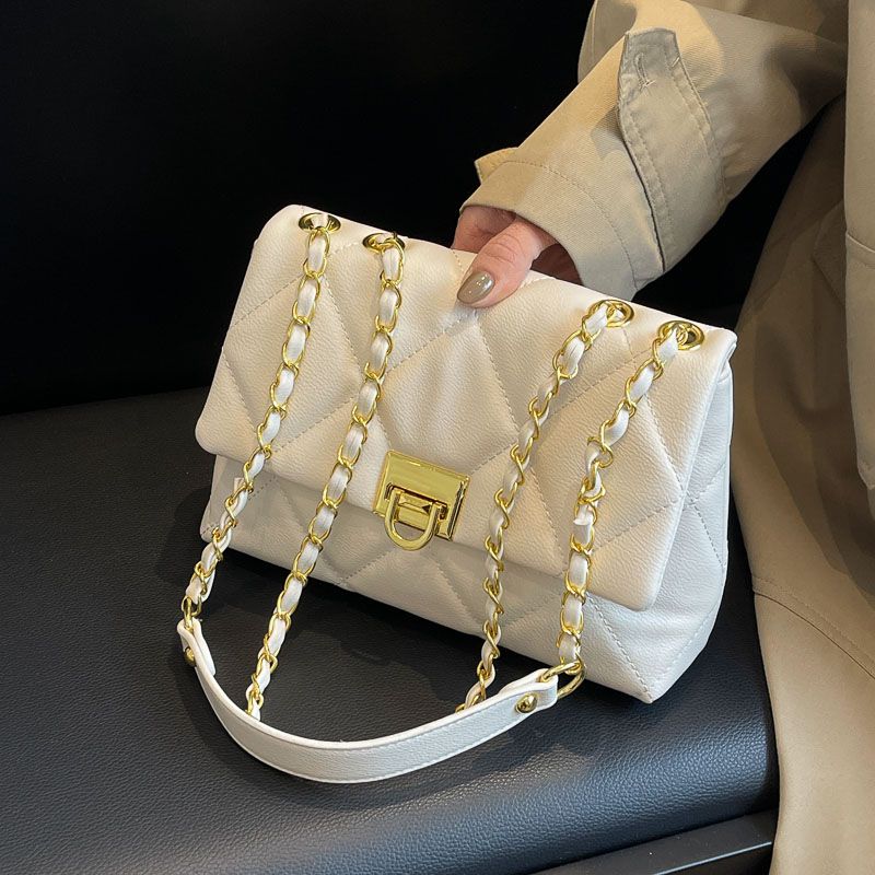 黑色包包2025新款爆款时尚高级单肩小方包洋气百搭链条斜挎包包