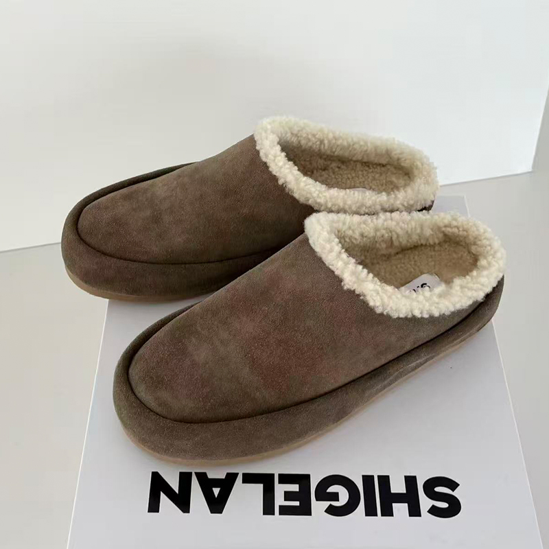 诗歌兰2025新款真皮厚底勃肯鞋