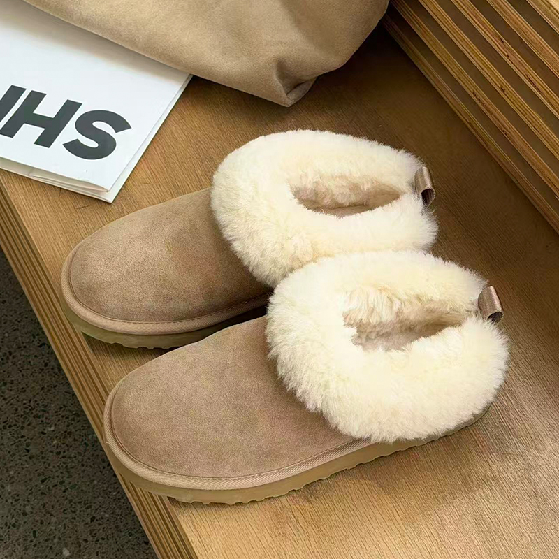 诗歌兰2025新款真皮厚底雪地靴