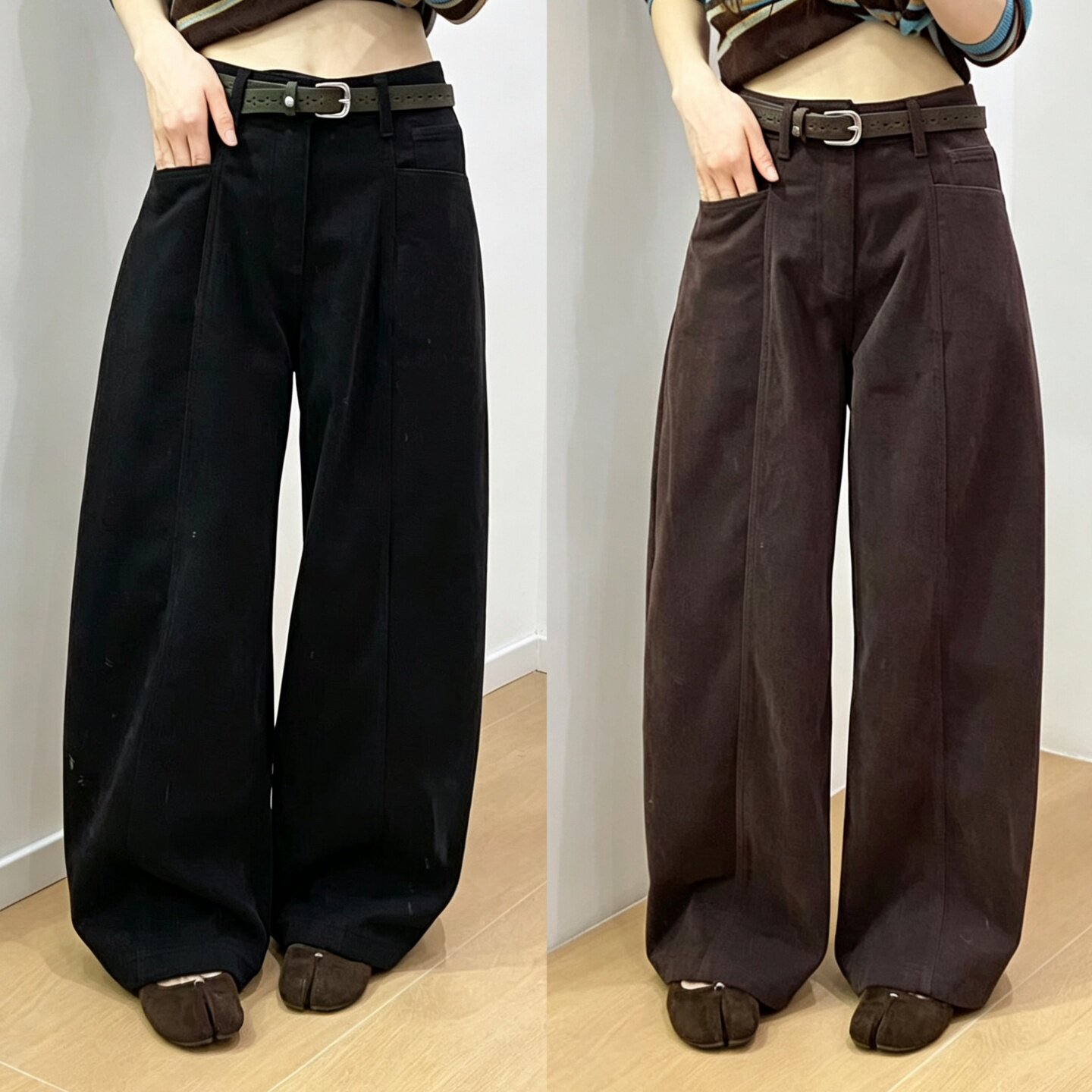 欧洲站高腰显瘦休闲裤直筒长裤女