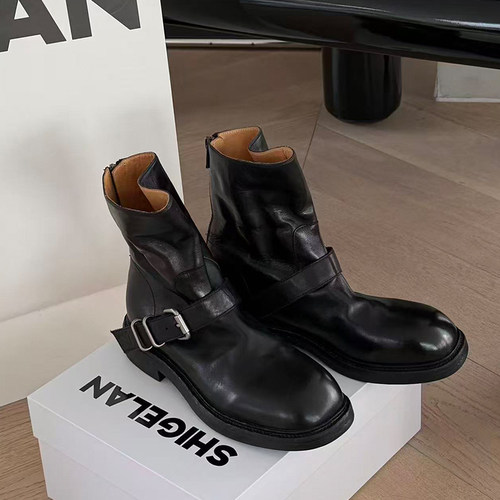 诗歌兰2025新款真皮复古马丁靴