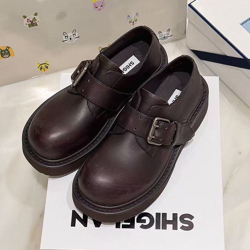 诗歌兰女鞋2026春季新款英伦风厚底乐福鞋女搭扣圆头百搭休闲单鞋,女鞋,乐福鞋（豆豆鞋）,淘宝优惠券,粉丝福利购,淘宝优惠卷