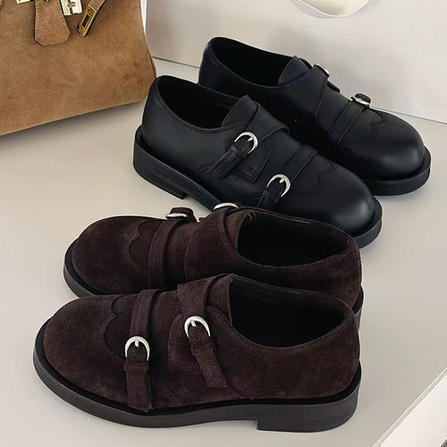 诗歌兰2025新款真皮平底德比鞋