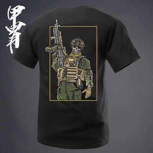 重机枪手夏季新款户外运动T恤休闲短袖硬汉俱乐部军事风