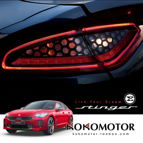 KIA STINGER 起亚斯汀格 尾灯六角蜂窝装饰贴保护罩 韩国进口