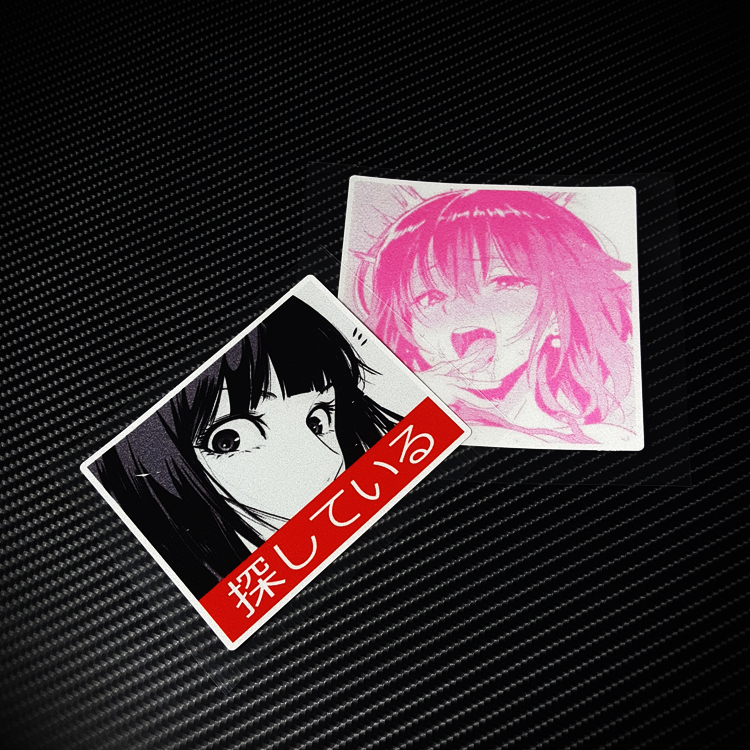 动漫二次元日系少女反光防水车贴