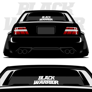 个性原创文字贴纸black warrior黑化 后档前挡车身贴黑武士防水贴