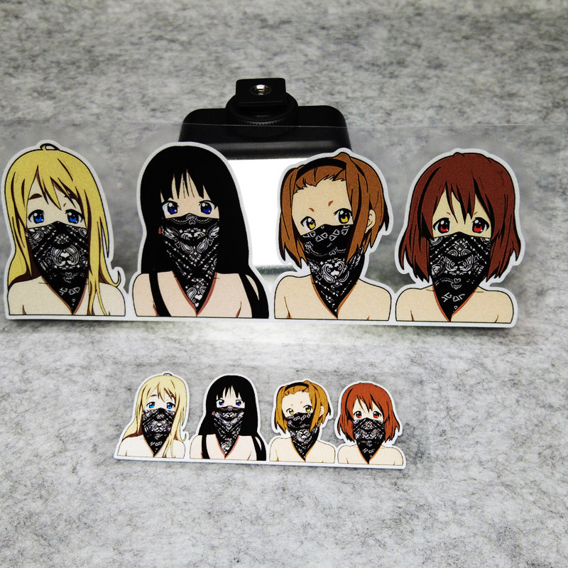 户外防水防晒反光车贴二次元卡通蒙面少女贴纸汽车电动摩托车身贴