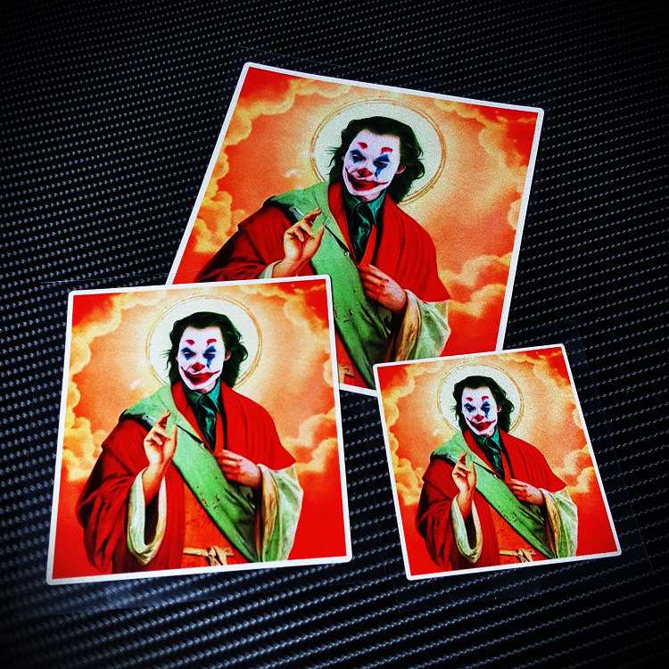 卡寺车贴 防水挡划痕反光小丑joker恶搞 上帝god汽车电动摩托车贴