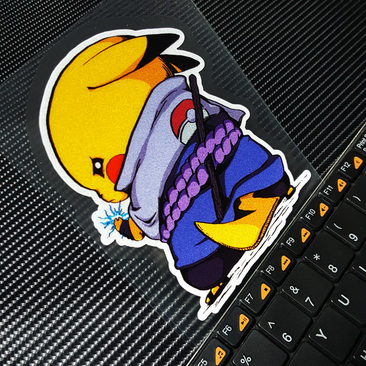 个性卡通装饰反光贴 汽车电动摩托车防水贴纸 皮卡丘佐助动漫贴花