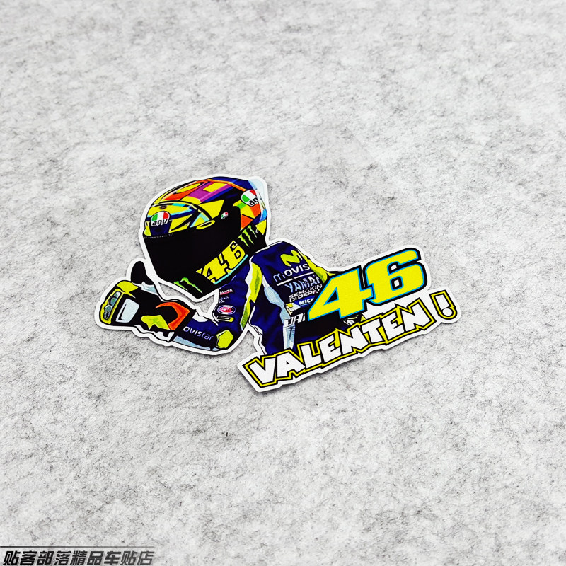 摩托车电动车贴花改装装饰 罗西 46号 反光 防水 车贴 贴纸013
