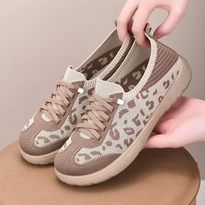 春夏季新款一脚蹬妈妈鞋豹