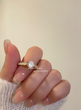 微镶细钻超闪锆石钻钻轻奢戒指